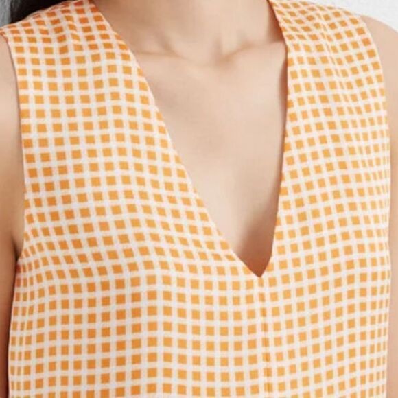 Club Monaco Orange Soft Swing Maxi Dress Gingham Check New Size 12 - Picture 5 of 7